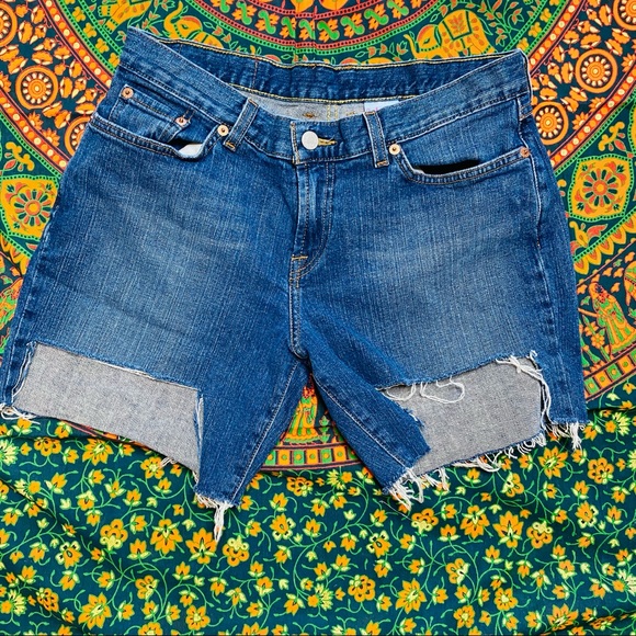 Lucky Brand Dungarees Distressed Short Shorts 10 - Picture 9 of 10